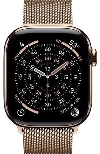 умные часы apple watch s11 42mm gold titanium case with milanese loop gold