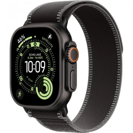 умные часы apple watch ultra 3 49 black titanium case with s/m black/charcoal trail loop