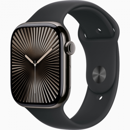 Умные часы Apple Watch S10 42 mm Slate Titanium Case Black Sport Band M/L (MWXH3) LTE