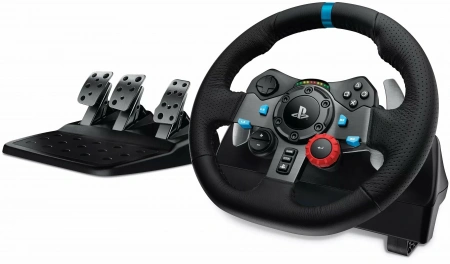 руль игровой logitech g driving force g29 для ps5, ps4, ps3 и пк, черный
