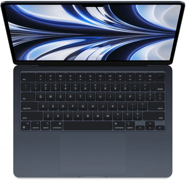 ноутбук apple macbook air 13 m2 8/256гб, midnight (mly33)