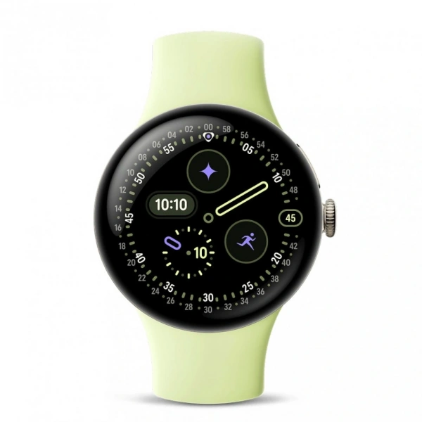 pixel watch 4 41 wi-fi polished champagne gold/lemongrass active band