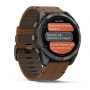 умные часы watch garmin fenix 8 pro 51mm amoled sapphire titanium carbon grey chestnut leather 010-03199-40