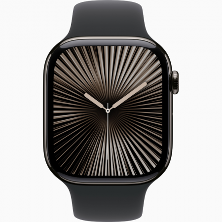 умные часы apple watch s10 42 mm slate titanium case black sport band m/l (mwxh3) lte