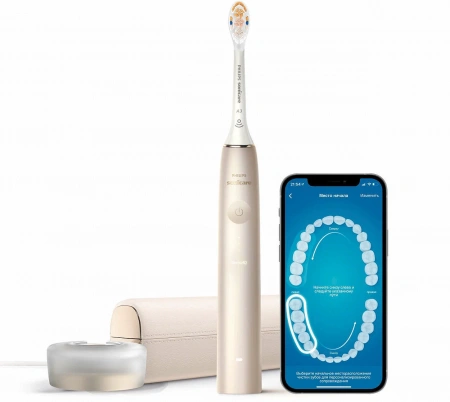 электрическая зубная щетка philips sonicare diamondclean 9900 hx999211 золотистое шампанское