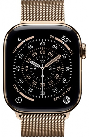 умные часы apple watch s11 42mm gold titanium case with milanese loop gold